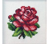Orchidea Stamped Cross Stitch Kit - Red Rose