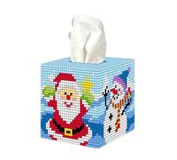 Orchidea - Tissue Box Cover - Needlepoint Kit - Christmas Santa - Plastic Canvas - 7 Count - for Adults - 5108