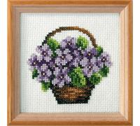 Orchidea Violet Pre-Printed Cross Stitch Kit without Frame 7590