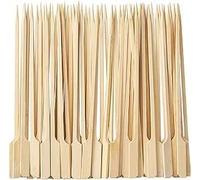 ORCHIDS 100Pcs Bamboo Barbecue Skewers, 12cm Wooden Paddle Pick Skewers, Grill Kebab Party Sticks for BBQ Cocktails Buffets Fruit Burgers Sandwich Marshmallow