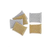 ORCHIDS 5 Pack Non-Scratch Stainless Steel Scouring Pads - Multi-Colour Scrubbing Sponges with Easy Grip for Everyday Kitchen Cleaning