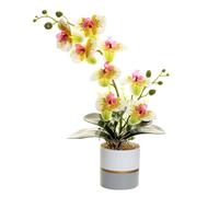 Orchids Artificial Flowers 14.57in 8Petals Fake Orchid with Pot, Green