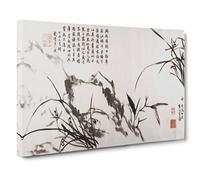 Orchids & Bamboo Vol.2 By Zheng Xie Canvas Print | Gallery Wrapped 30mm Frame Wall Art | 20x14 inches | Ready to Hang | Asian Floral Picture | Living Room Bedroom Lounge Office