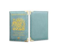 ORCHIDS British Passport Wallet PU Leather Passport Holder Cover for Men and Women (Light Blue)