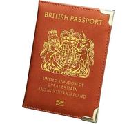 ORCHIDS British Passport Wallet PU Leather Passport Holder Cover for Men and Women (Orange)