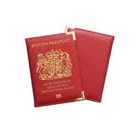 ORCHIDS British Passport Wallet PU Leather Passport Holder Cover for Men and Women (RED)