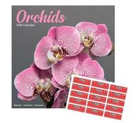 Orchids Calendar 2026 | Square Orchid Wall Calendar | 16 Month Square Wall Calendar | September 2025 To December 2026 Calendar | With Free Organisational Stickers