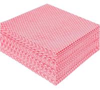 ORCHIDS Disposable Cleaning Cloths Pack of 50 - Blue J Cloths Non Woven Wipes - Multi Purpose Kitchen & Bathroom Cloth 42 x 35cm (Red)