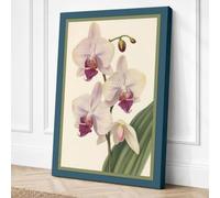 Orchids in Bloom Botanical Canvas Wall Art Print 24x16 Inch