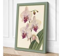 Orchids in Bloom Botanical Canvas Wall Art Print 24x16 Inch (61 x 41 cm)