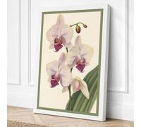 Orchids in Bloom Botanical Canvas Wall Art Print 30x20 Inch (76 x 51 cm)