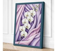 Orchids in Lavender Botanical Canvas Wall Art Print 30x20 Inch