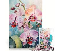 Orchids in The Rain Adults 1000 Piece Jigsaw Puzzle Brain Challenge Toy Stress Relief Clear Cut Wall Art Decor (50x75cm)