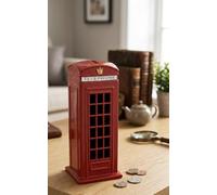 ORCHIDS Large London Red Telephone Booth Money Box - 18cm Piggy Bank Coin Saving Bank, UK Souvenir