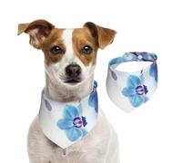 Orchids Natural Flowers,Dog Bandanas Cotton Pet Scarf Adjustable Bibs for Pet,L