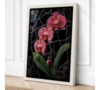 Orchids on Trellis Botanical Canvas Wall Art Print 24x16 Inch