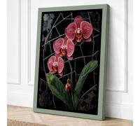 Orchids on Trellis Botanical Canvas Wall Art Print 24x16 Inch