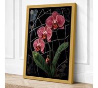 Orchids on Trellis Botanical Canvas Wall Art Print 36x24 Inch
