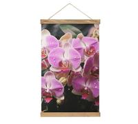 Orchids Poster Hanger Frame Linen Modern Wall Art Wooden Canvas Artwork Print Personalized Hanging Painting Wall Decor for Bathroom Office Room Bedroom Decor 13X20 Inch