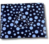 ORCHIDS Premium Blue PU Leather Disabled Parking Badge Holder for Cars (Polka Dot(Black))