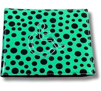 ORCHIDS Premium Blue PU Leather Disabled Parking Badge Holder for Cars (Polka Dot(Green))