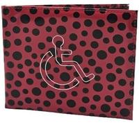 ORCHIDS Premium Blue PU Leather Disabled Parking Badge Holder for Cars (Polka Dot(Maroon))