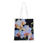 orchids print Print Canvas Tote Shopping Bag Reusable Foldable Grocery Bags Shoulder Bag for Travel, Beach, Gym, Work, School