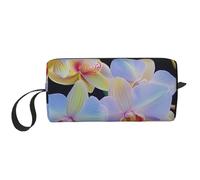 Orchids Print Printed Makeup Bag with Handle, Lightweight Portable Cosmetic Organiser for Travel, Gym & Daily Use â€“ Gift for Women Girls