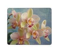 Orchids Printed Gaming Mouse Pad 8x7.6 Inches, Non-Slip Rubber Base Laptop Mousepad Desk Mat with Stitched Edges for Gamer, Office, Home