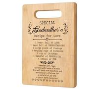 Orchroma Godmother Gift Cutting Boards for Kitchen, Special Godmother's Recipe for Love Chopping Board, Mother's Day Gifts for God Mother Gifts from Godchild