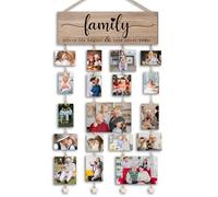 Orchroma Picture Frames Collage Photo Hanging Display Picture Board,Family Picture Frames Collage Wall Decor,Family Where Life Begins and Love Never Ends,Home Living Room Bedroom Wall Decor (Tan)