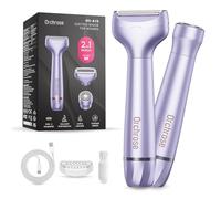 Orchrose Electric Razor for Women Body: Rechargeable Painless Electric Shaver for Bikini Face Body Legs Underarms - 3-in-1 Blade and Rotary Shaving Head (Purple)