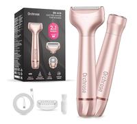 Orchrose Electric Razor for Women Body: Rechargeable Painless Electric Shaver for Bikini Face Body Legs Underarms - 3-in-1 Blade and Rotary Shaving Head (Rose Gold)