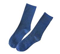 Orcle 2 Pairs Women's Novelty Glitter Ankle Socks Casual Ladies Bright Retro Sox Batteries Sock, Navy blue, One Size