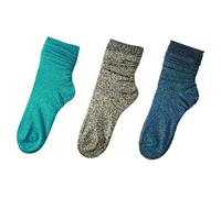 Orcle 2 Pairs Women's Novelty Glitter Ankle Socks Casual Ladies Bright Retro Sox Piles Sock, 3 Pairs#2, One Size