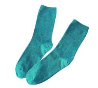Orcle 2 Pairs Women's Novelty Glitter Ankle Socks Casual Ladies Bright Retro Sox Piles Sock, Blue, One Size