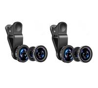 Orco 2 Pack Mobile Phone Camera Lens Kit With Fish Eye Lens +Macro Lens + Wide Angle Lens Compatible With iPhone,Samsung,Huawei,iPad,Sony,HTC,LG,etc (2)