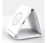 Orco 3-in-1 Magnetic Wireless Charger - Foldable Travel Charging Station for iPhone 16/15/14/13/12 Pro Max, Apple Watch Ultra/10/9/8 & AirPods Pro 2-15W Fast Charging Stand & Portable Dock - White