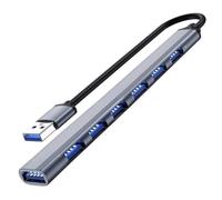 Orco 7-Port USB 3.0 Hub, Ultra-Slim Aluminum USB Splitter for Laptop, 5Gbps High-Speed Data Transfer Portable Extension with Blue LED Indicator, Compatible with MacBook, PC, HDD, Flash Drive & Console