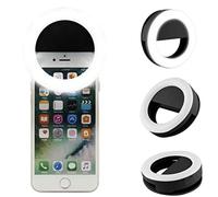 Orco Rechargeable Selfie Ring Light - 36 LED Clip-On Phone Light with 3 Brightness Levels, Portable Ringlight for iPhone, Android, Laptop, iPad - For Video Calls, Makeup & Content Creation (Black)