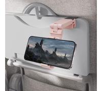 Orco Universal Airplane Phone Holder Mount - 360° Rotating Travel Essential for Flying, Desk & Kitchen - Adjustable Folding Cell Phone Stand for iPhone 15 14 13, Samsung & Android Devices - Pink