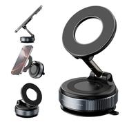 Orco Vacuum Magnetic Phone Mount for Car & Gym - 22x N52 Magnets Foldable Dashboard Windshield Holder - 360° Rotating Magsafe Stand for iPhone 17 16 15 14 13 12 Pro Max, Samsung, Android (Black)