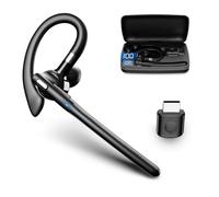 OrcoW Bluetooth Headsets with Dual Mic V5.4 Single wireless Headset Handsfree Earpiece with 72 Hrs Talking Time Mute Two Device Connection for Business/Office with Android iOS Laptop, with USB Dongle