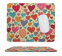 OrcoW Colorful Heart PatternMouse Pad with Non-Slip Rubber Base Square Computer Mousepad Comfortable Gaming Mouse Pad Waterproof Mouse Mat for Laptop9.8 x11.8