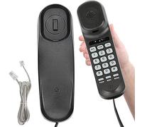 OrcoW Corded House Phones Landline, Wall/Desk Mountable, Dial Pad on Base, Last Number Redial, Pause, Flash, Black