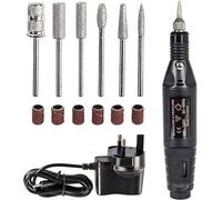 Electric Nail File for Thick Toe Nails,Electric Nail Drill Nail Files Professional Adjustable Speed Electric Nail Drill Portable Nail Drill for Gel Nails with 6 Drill Bits Sanding Bands Beginner