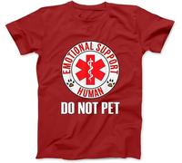 OrcoW Emotional Support Human Do Not Pet - Service Dog Love Humor T-Shirt Funny Graphic Novelty Short Sleeve T Shirt (XS) Red