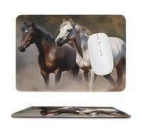 OrcoW Horses AnimalsMouse Pad with Non-Slip Rubber Base Square Computer Mousepad Comfortable Gaming Mouse Pad Waterproof Mouse Mat for Laptop7.9 x9.4