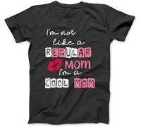 OrcoW Im Not Like A Regular Mom Im A Cool Mom Gift T-Shirt 100% Cotton Graphic Tee Shirts for Men Women Black (M,Black)