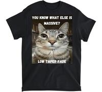 OrcoW Low Taper Fade Meme You Know What Else is Massive T-Shirt (Black,M)